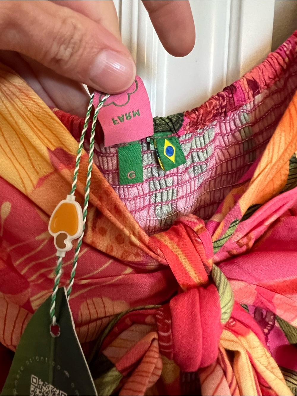 FARM Rio Brazil Hot Pink & Orange Floral Tie-Front Maxi Dress - Picture 3 of 8